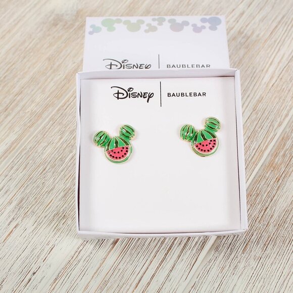 Disney x Baublebar Mickey Mouse Disney Watermelon Earrings - New in Box - Picture 1 of 4